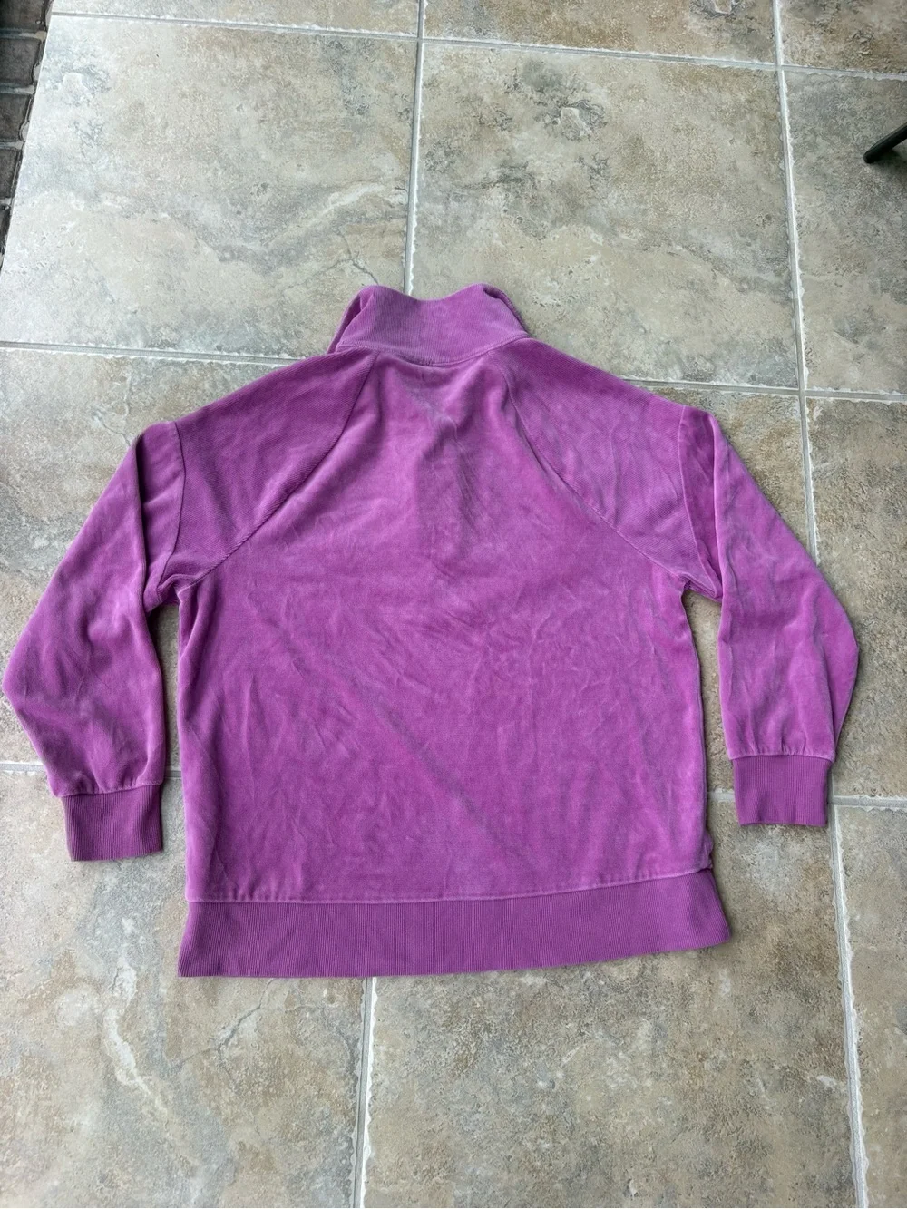 Wild Fable Purple Velour Quarter 1/4 Zip Pullover Sweatshirt Size Small S - Picture 9 of 11